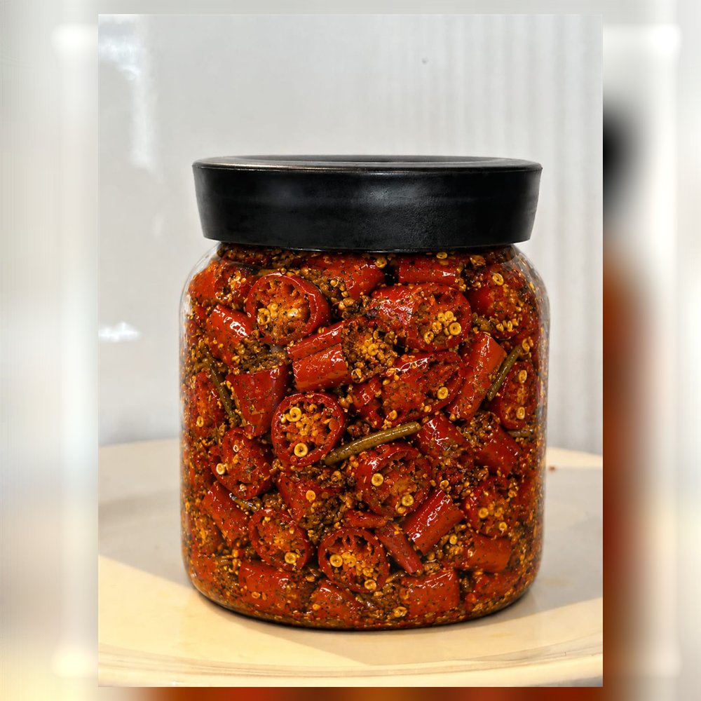 Laal Mirch ka Achar in a 250 g glass jar